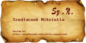 Szedlacsek Nikoletta névjegykártya