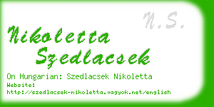 nikoletta szedlacsek business card